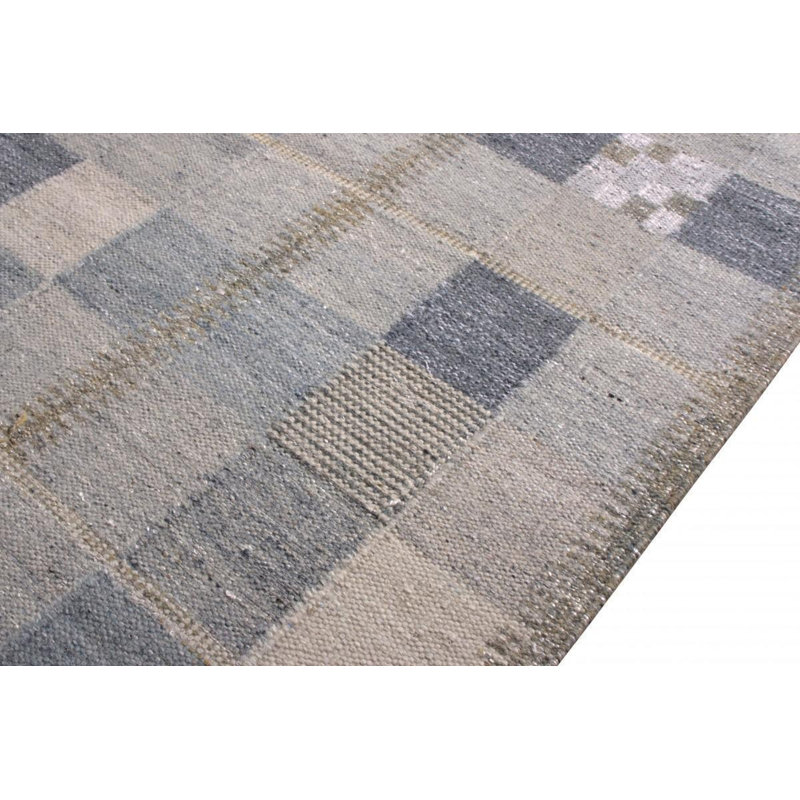 Scandinavian Wool Striped Area Rug, Rectangle 10' x 14'