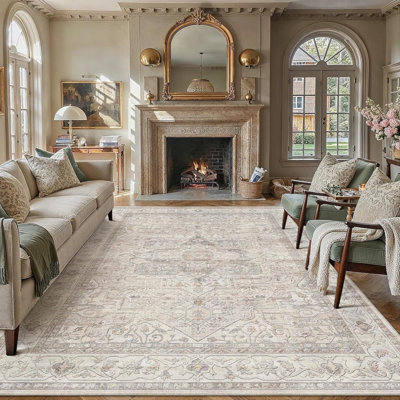 Rectangle 200 cm x 300 cm Vintage Look Area Rug