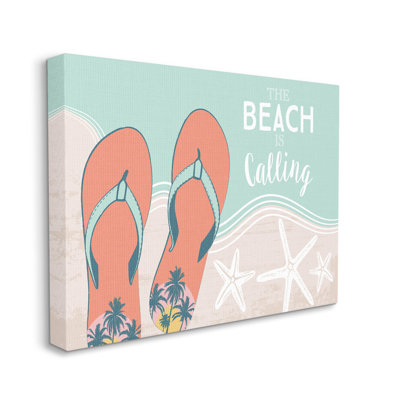 " Beach Is Calling Flip Flops Shore " by Arrolynn Weiderhold