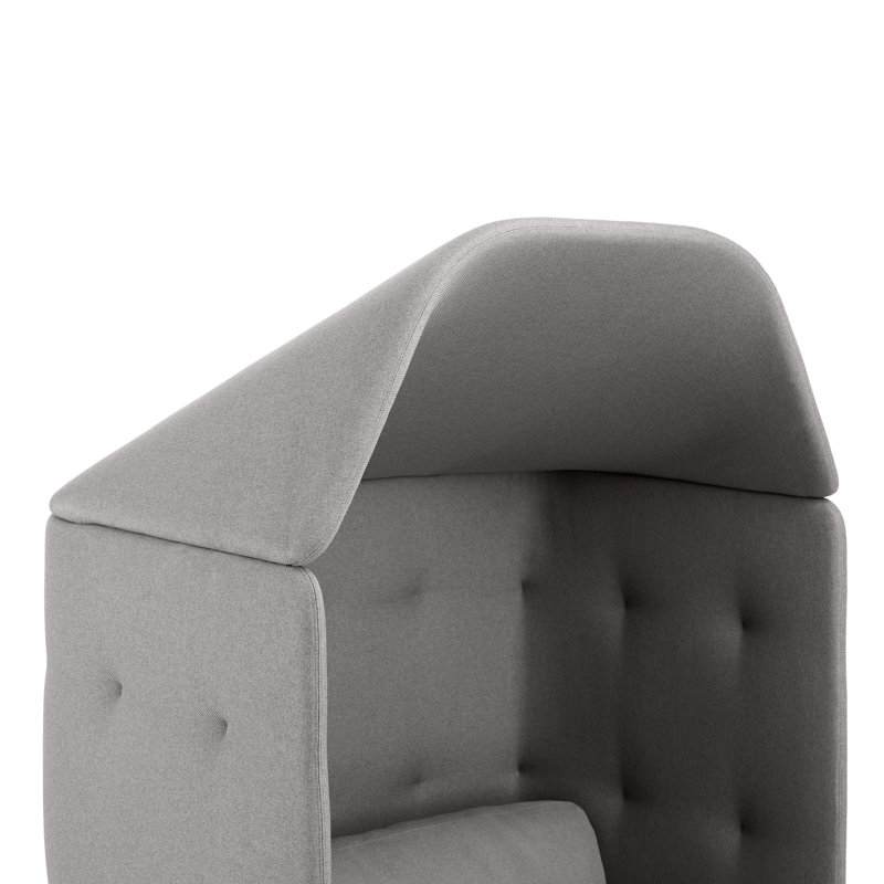 Chaise de réception avec auvent QT, Bleu foncé / tissage uni gris / mousseline