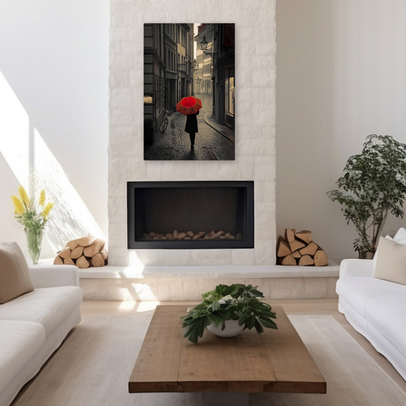 Red Rain - photographie figurative, art européen, H 48 po x l 32 po