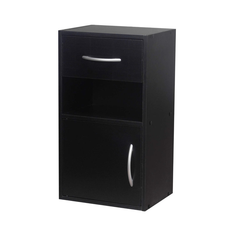 Puliafico 30cm W Manufactured Wood Bedside Table, Black