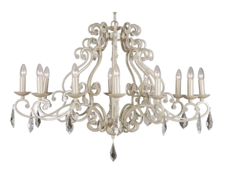 Montagnes 12 - Light Candle Style Chandelier, Beach Ivory