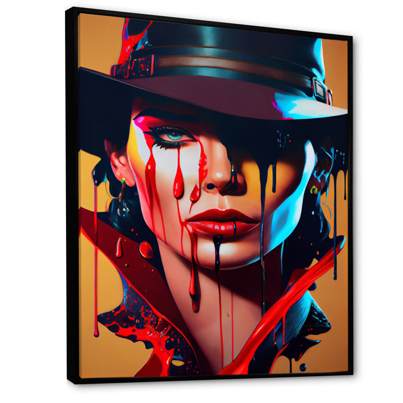 «Femelle Criminel Mastermind VI», impression sur toile, H 20 po x l 12 po x P 1 po, Toile avec cadre flottant noir