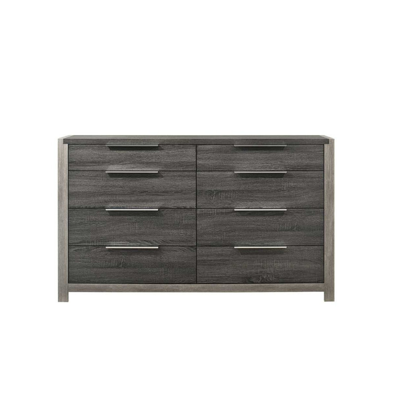 Commode 8 tiroirs Shavon, Gris