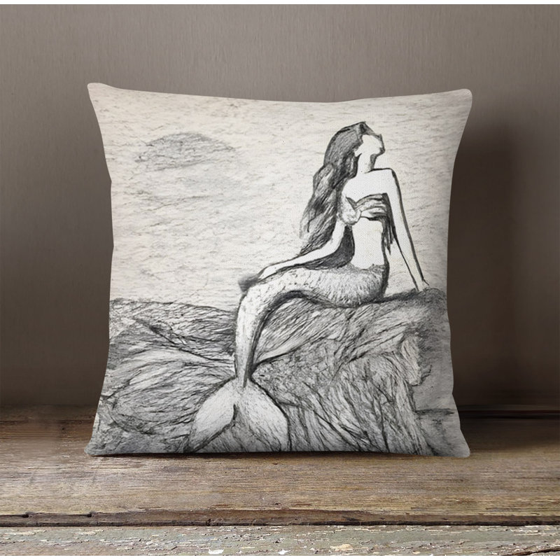 Throw Pillow With Insert, 16"H x 16"W, Gray 1