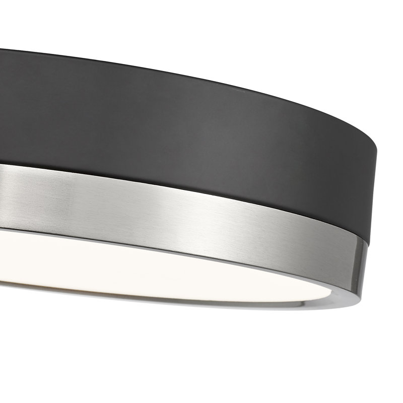 Brexleigh Acrylic LED Flush Mount, Matte Black/Brushed Nickel