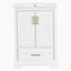 Meuble-lavabo 24 po avec lavabo, armoire en panneau de fibres à densité moyenne avec cadre en bois massif, 1 tiroir divisé et 2 portes à fermeture douce avec double tablette sur la porte, meuble-lavabo autoportant