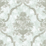 Azulejo Large Baroque Damask 33' L x 21" W Wallpaper Roll