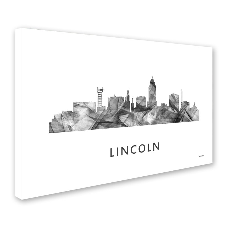 « lincoln nebraska horizon wb-bw », reproduction d’impression sur toile tendue, H 30 po x l 47 po x P 2 po