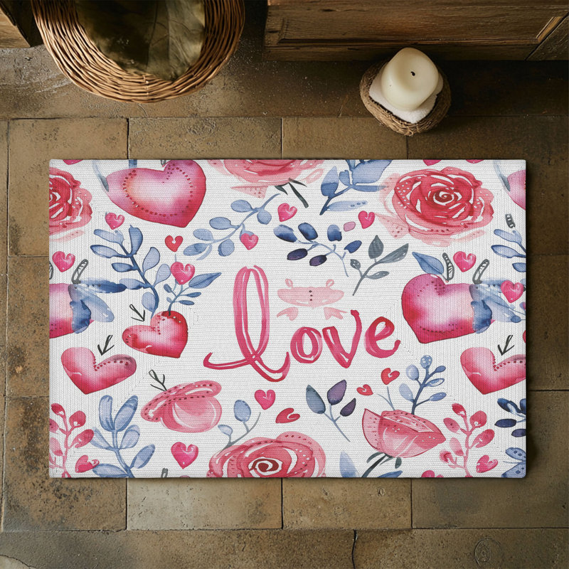 Tapis tressé Valentine's Love Stories, Rectangulaire 3 pi x 5 pi