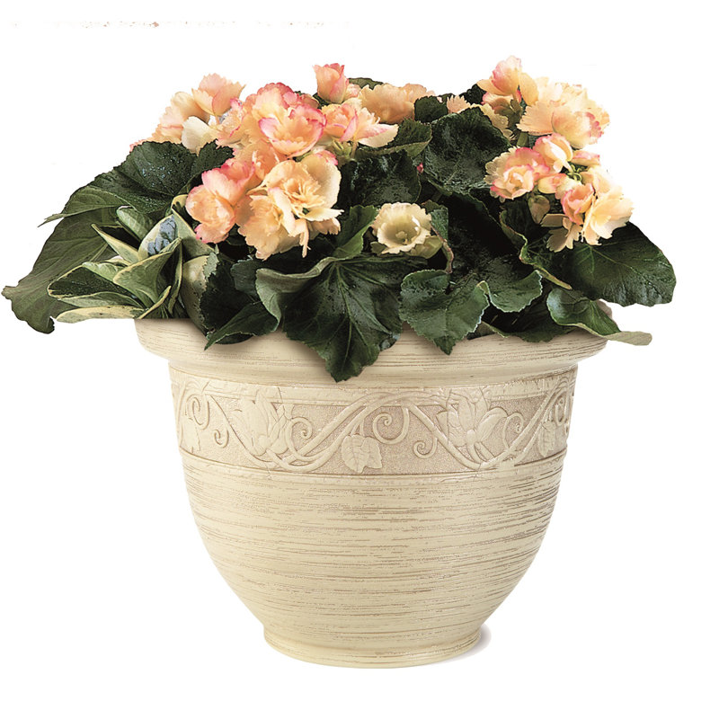 Frew Pot Planter, 11.88" H x 16" W x 16" D, Champagne White