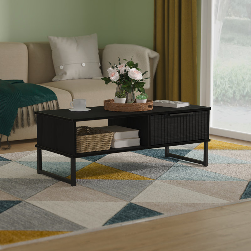 Takirra Coffee Table with Storage, Black