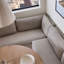 Banc de rangement rembourré beige avec rangement-112460233