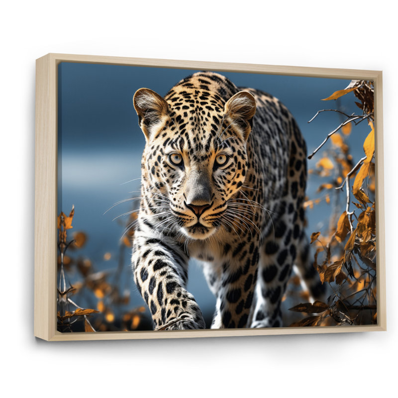Leopard Sleek Leopard On Canvas Print, H 12 po x l 20 po x P 1 po, Cadre naturel flottant