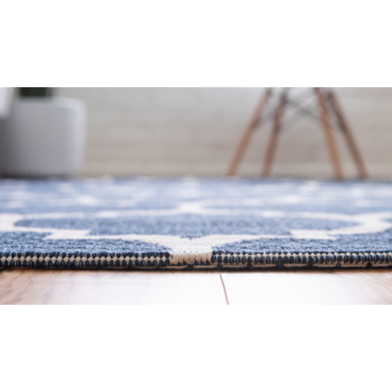 Tapis bleu marine / ivoire Isidore, Rectangle 8 pi 5 po x 11 pi 4 po