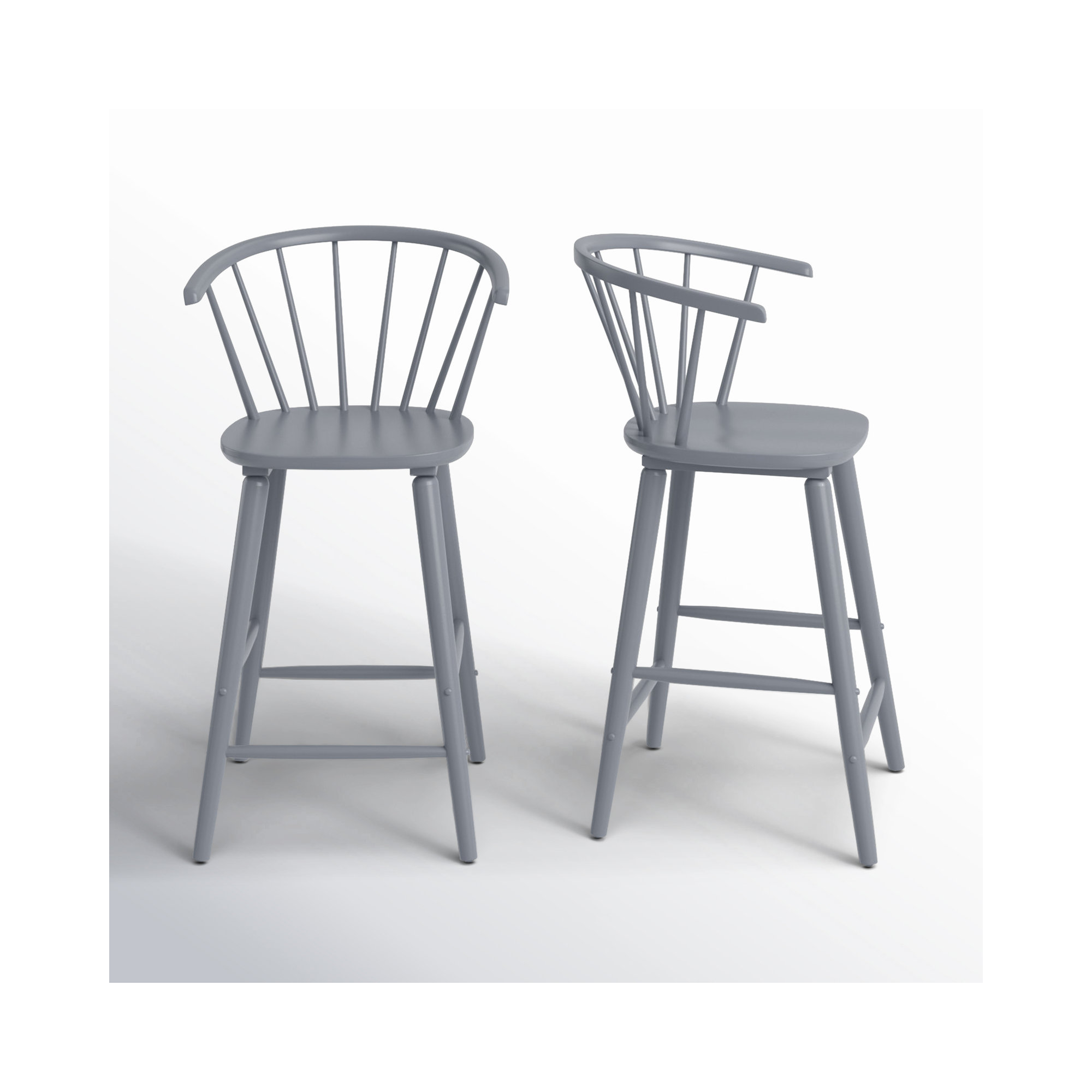 Sheffield Solid Wood Bar & Counter Stool, Gray, Counter Stool (23" Seat Height)