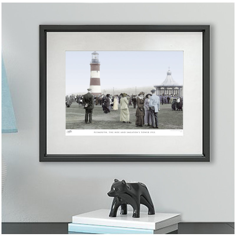 Plymouth, The Hoe And Smeaton's Tower 1913 by Francis Frith - Single Picture Frame Print, 45cm H x 60cm W x 2.3cm D