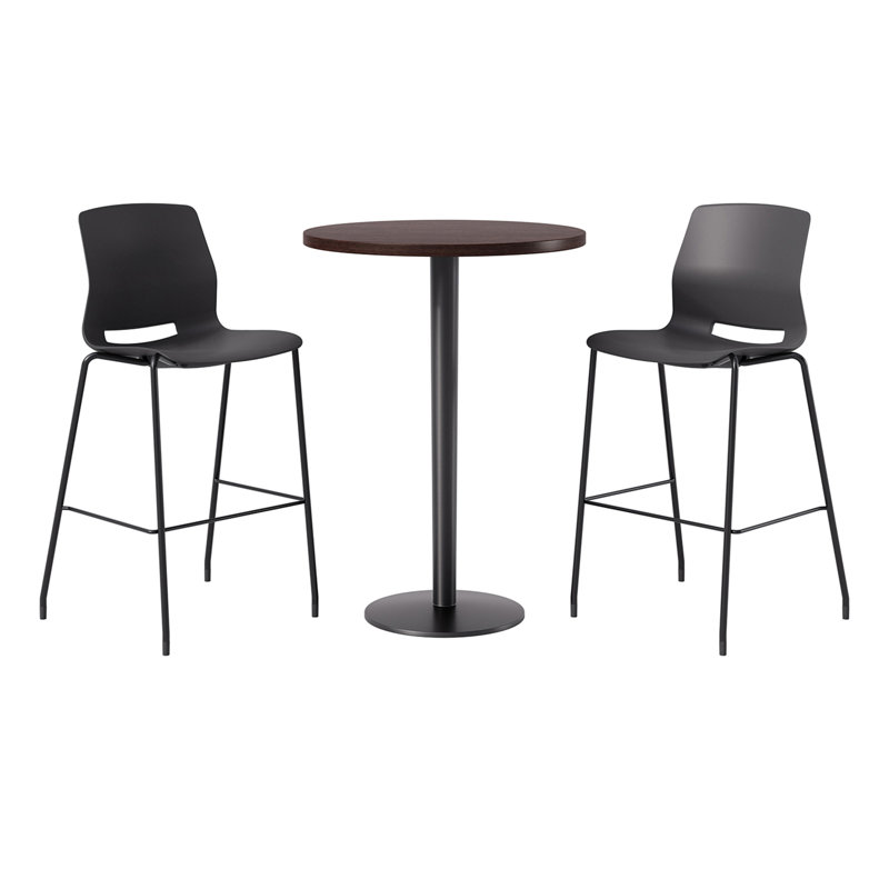 2 - Person Bar Height Dining Set, Espresso, Black