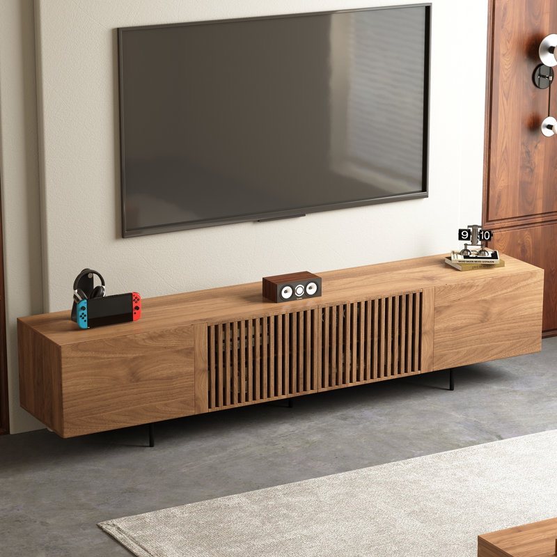 Meuble télé 94,48 po pour salon avec grand rangement, style moderne
