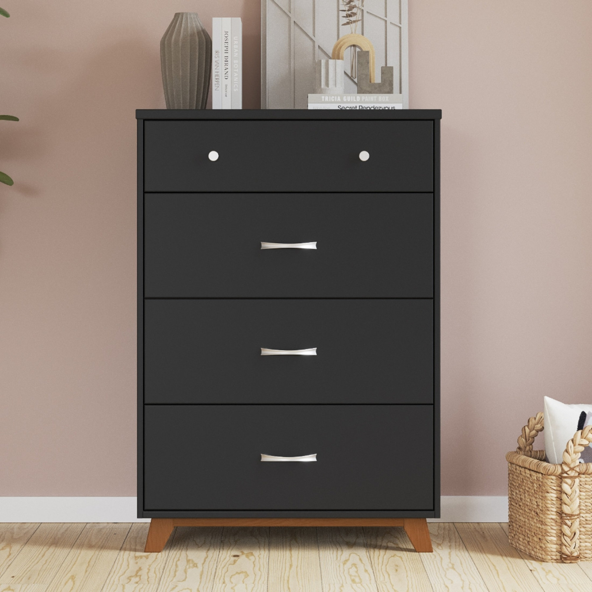 Soho 4 - Drawer Chest, Black/Natural