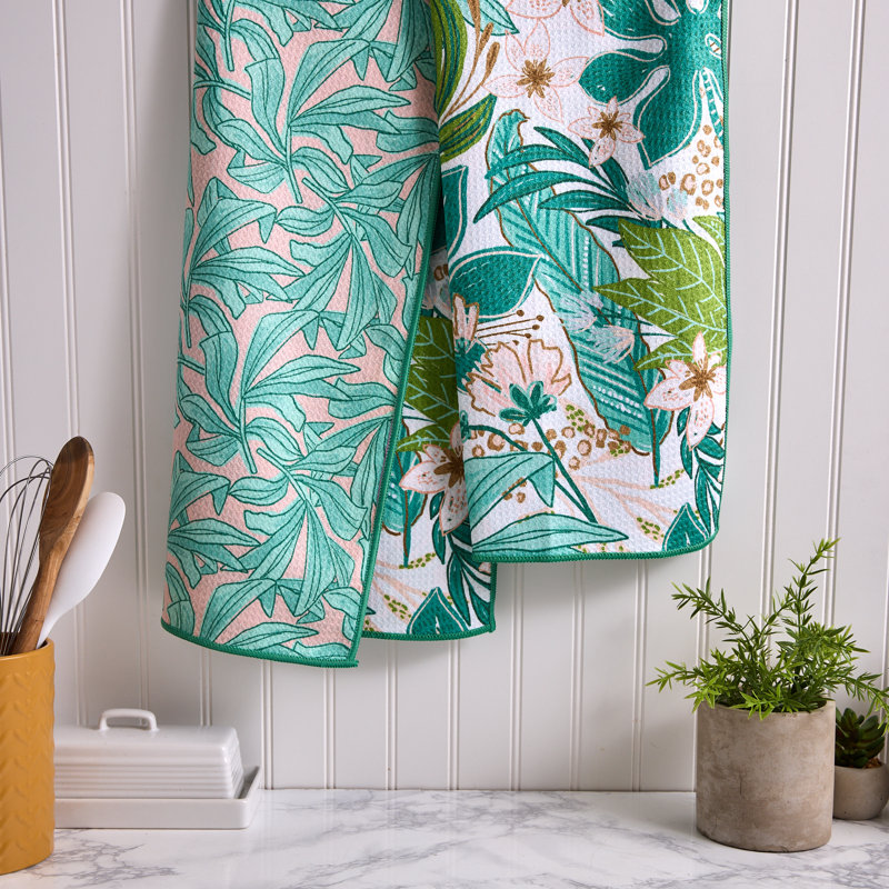  Washed Waffle Dishtowel Set/2, Ginger
