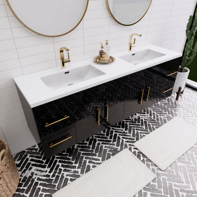 Ensemble de meuble-lavabo double mural 72 po Spring
