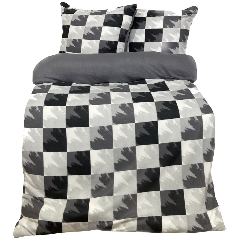 Jazz Grey/Black/White 2 Piece Duvet Cover Set, 135 x 200 cm