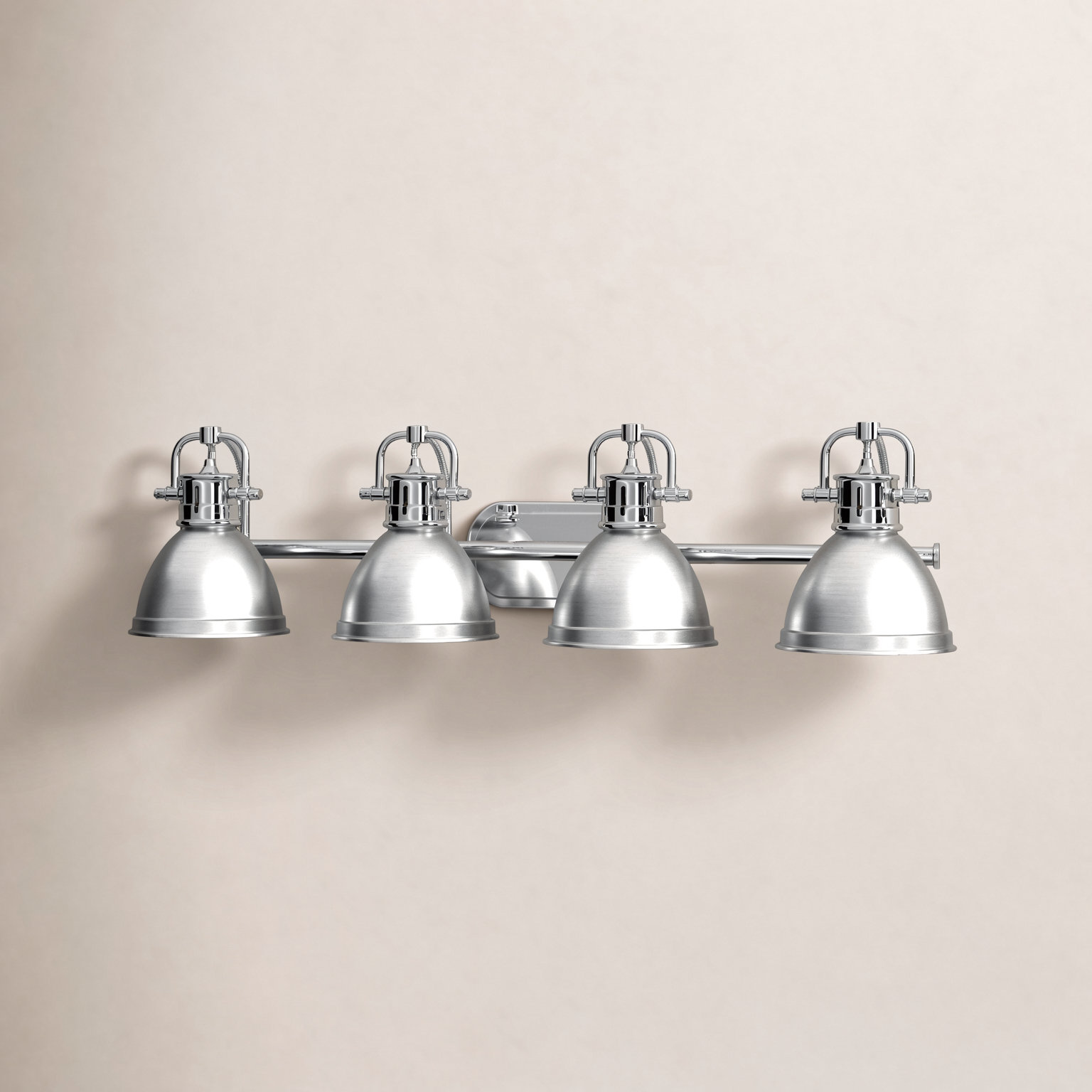 Calico 4 Light Dimmable Vanity Light, Pewter, Chrome