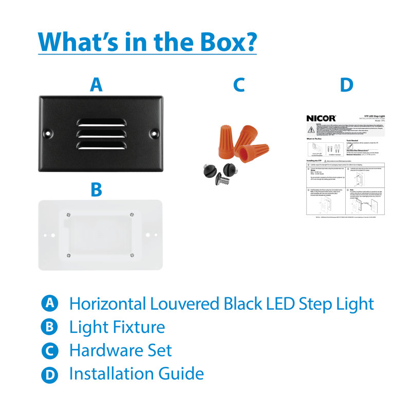 Integrated LED Step Light, Black