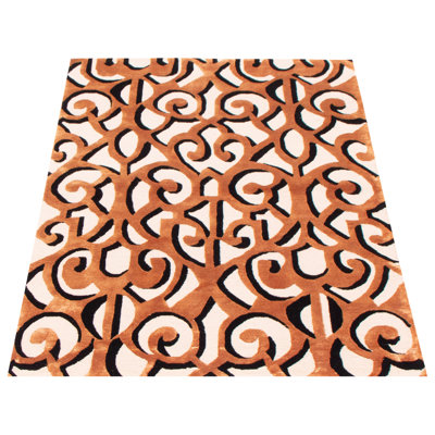 Tapis brun / beige en laine / viscose noué à la main 3 pi 9 po x 5 pi 9 po Gaquan