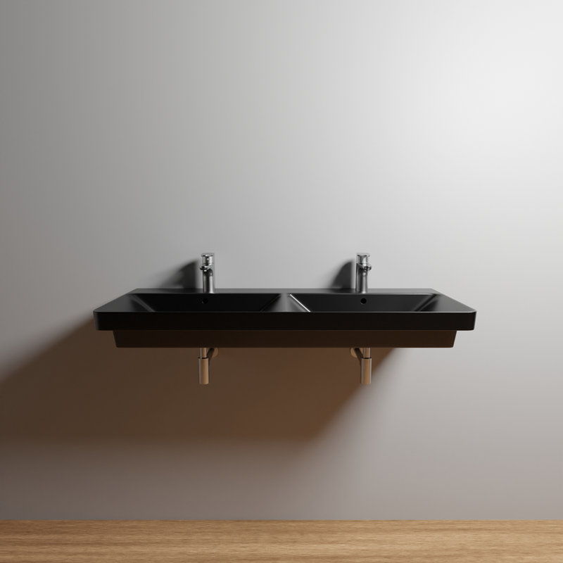 Luxury 47'' L Bathroom Sink, Matte Black, Single