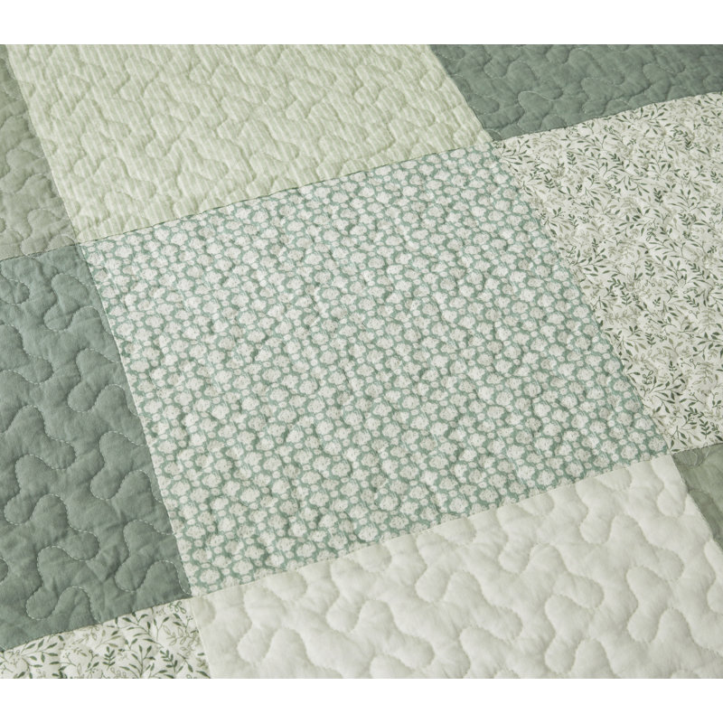 Orna Pre-Washed Lightweight Cotton Patchwork Quilt Set , King Quilt + 2 King Shams