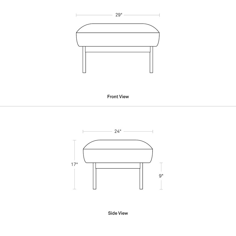 Puff Puff Ottoman, Black, Maharam Meld in Panda