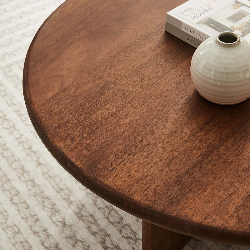 Modway Rivian Round 34" Coffee Table, Walnut