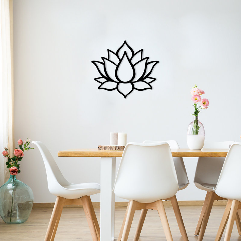 Élégant accessoire mural décoratif en métal, noir, 19,7 po x 16,9 po | 100% métal, épaisseur: 0,05 pouce | Parfait pour la décoration intérieure et les espaces de bureau, le design durable ajoute une touche moderne à n'importe quelle pièce