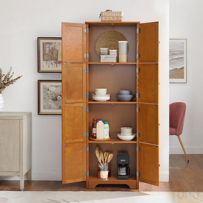 72.4" Tall Storage Cabinet, 8-Door, 4-Shelf - Standard, Walnut