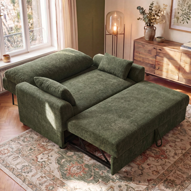 Canapé-lit Hoelscher, Green Chenille