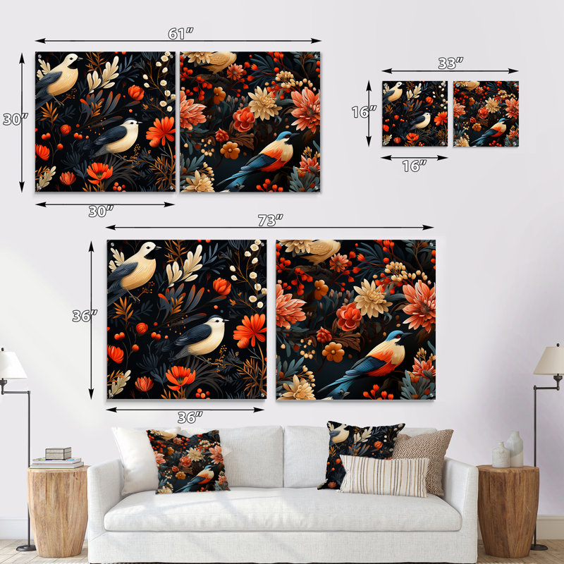 Clare - ensemble de 2 art mural en verre acrylique, H 16 po x l 33 po