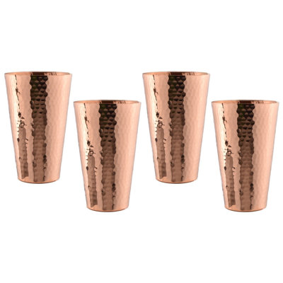 Hammered Copper Ice Tea Tumbler (set Of 4)