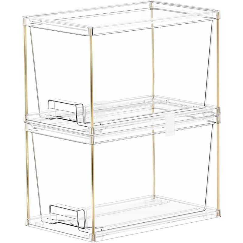2-pack Clear Stackable Acrylic Storage Drawers