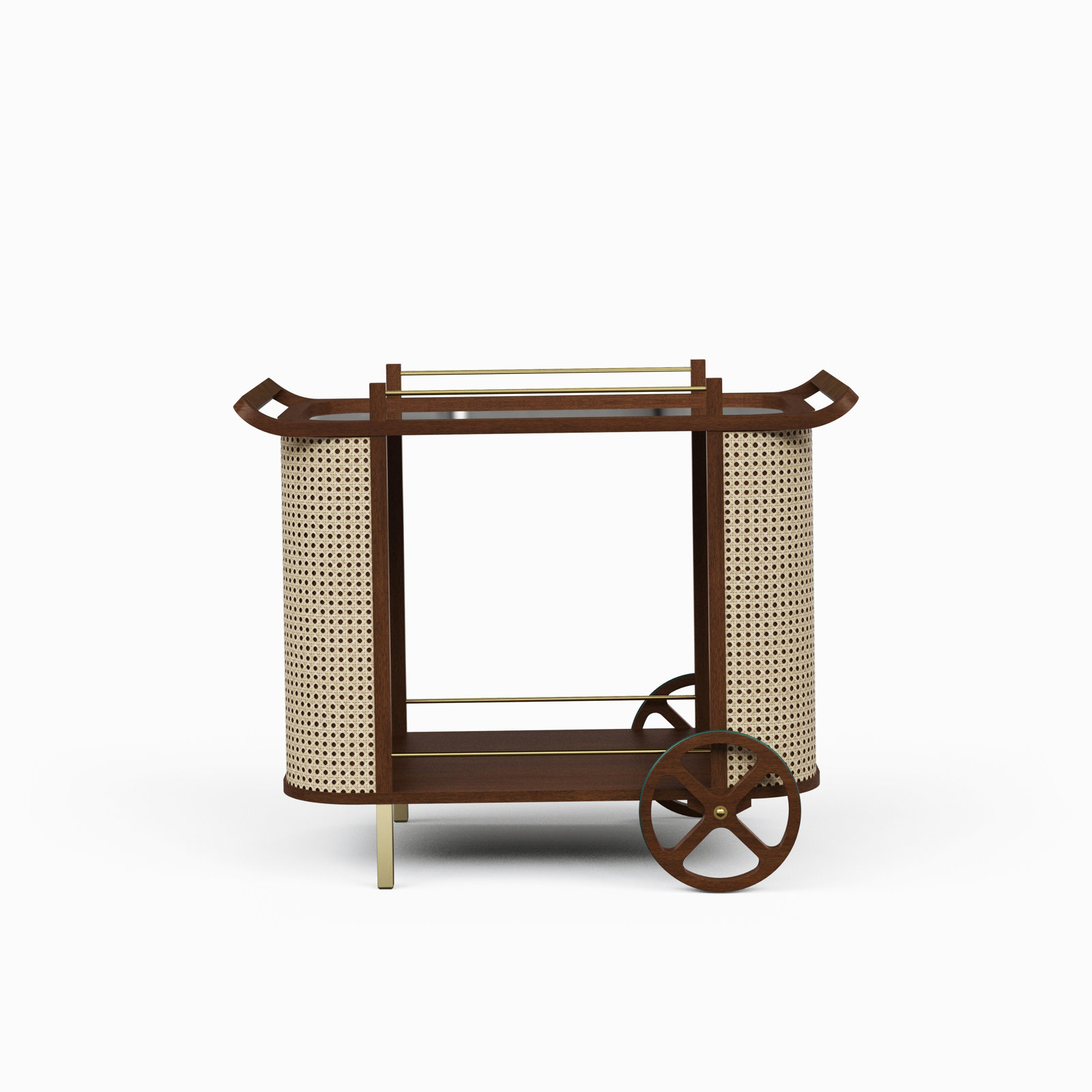 Kinser Modern Brazilian - Dinda Bar Cart, Neutral Brown