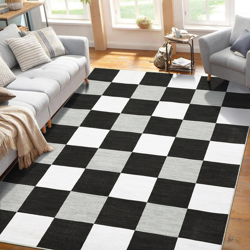 Tapis à carreaux lavable à la machine Randolph, Rectangle 9 pi x 12 pi