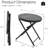 Folding Patio Side Table with Tempered Glass Tabletop