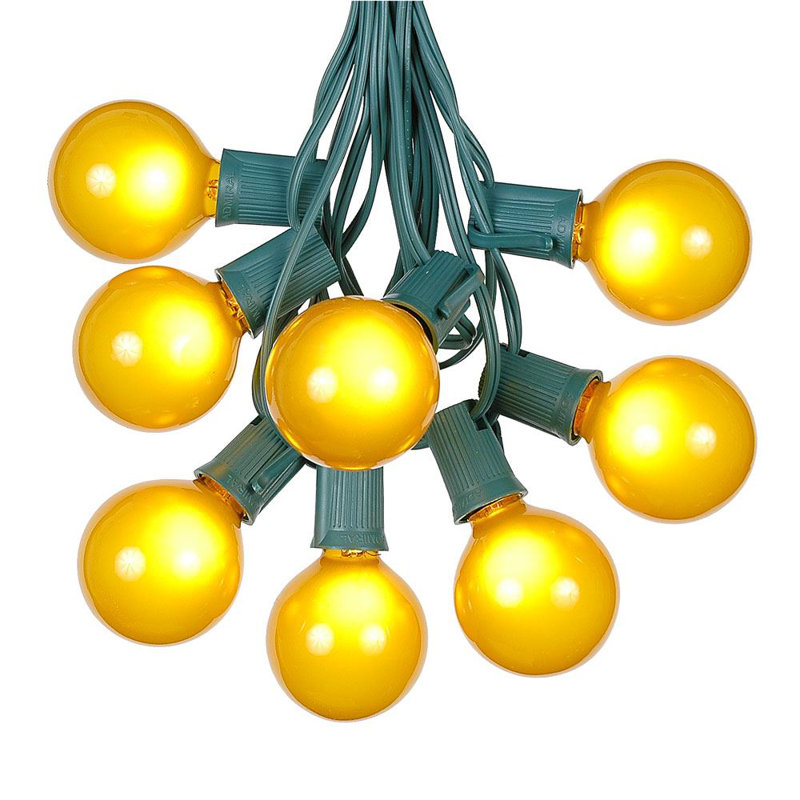 Outdoor 25 - Bulb 25'' Plug-in Globe String Light, Yellow, Green