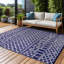 Tapis d'intérieur / extérieur marocain Aldo - bleu marine / blanc-198700939