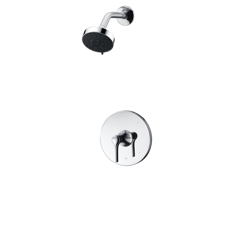 Nita Collection Shower Trim Only: 4" Round Shower Head, Single Handle Set & Rough-in Valve Included - Chrome Polished