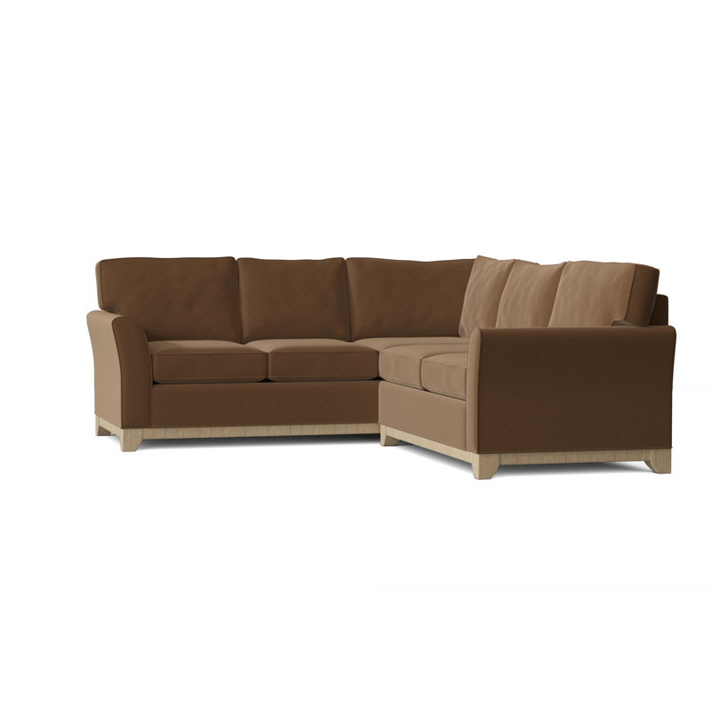 Canapé modulaire en coton de 108 po de largeur Bevins, Accoudoir à droite (vu de face), Chocolat Marlow, Noir