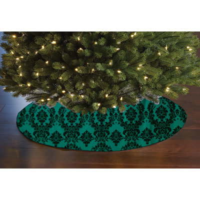 Jupe d'arbre de Noël damassé
