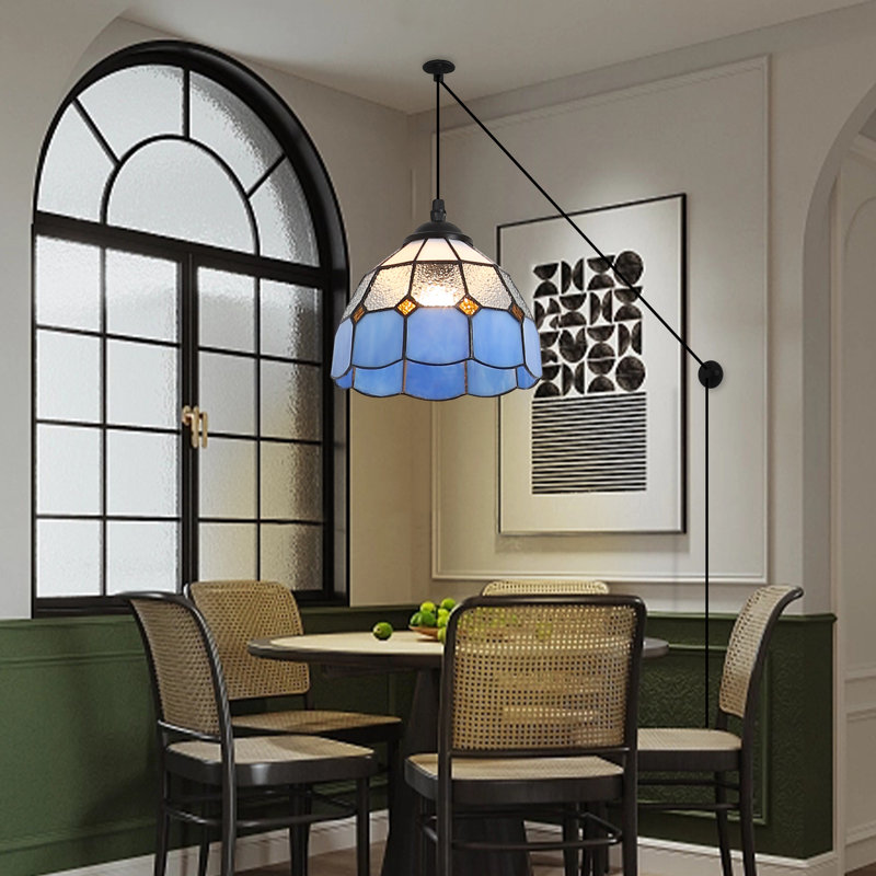 Luminaire suspendu en verre Barclay Modern Vintage Tiffany